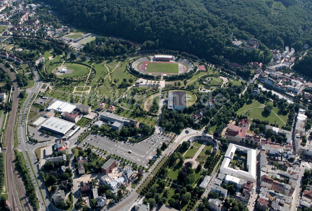 Luftaufnahme Gera - Ansicht vom Stadtteil Untermhaus in Gera im Bundesland Thüringen