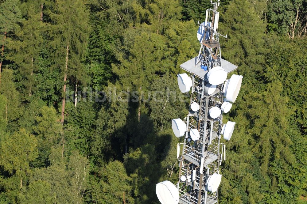 Gräfenhainichen aus der Vogelperspektive: Antennen- Sendeturm und Funkmast in Gräfenhainichen im Bundesland Sachsen-Anhalt