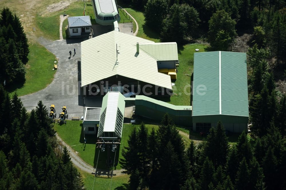 Bischofsgrün von oben - Antennen- Sendeturm und Funkmast Sender Ochsenkopf in Bischofsgrün im Bundesland Bayern