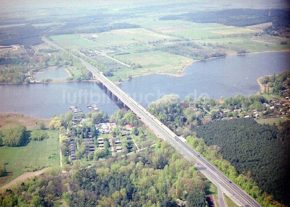 Luftaufnahme Töplitz / Brandenburg - Aotobahnbrücke bei Töplitz / BRA.