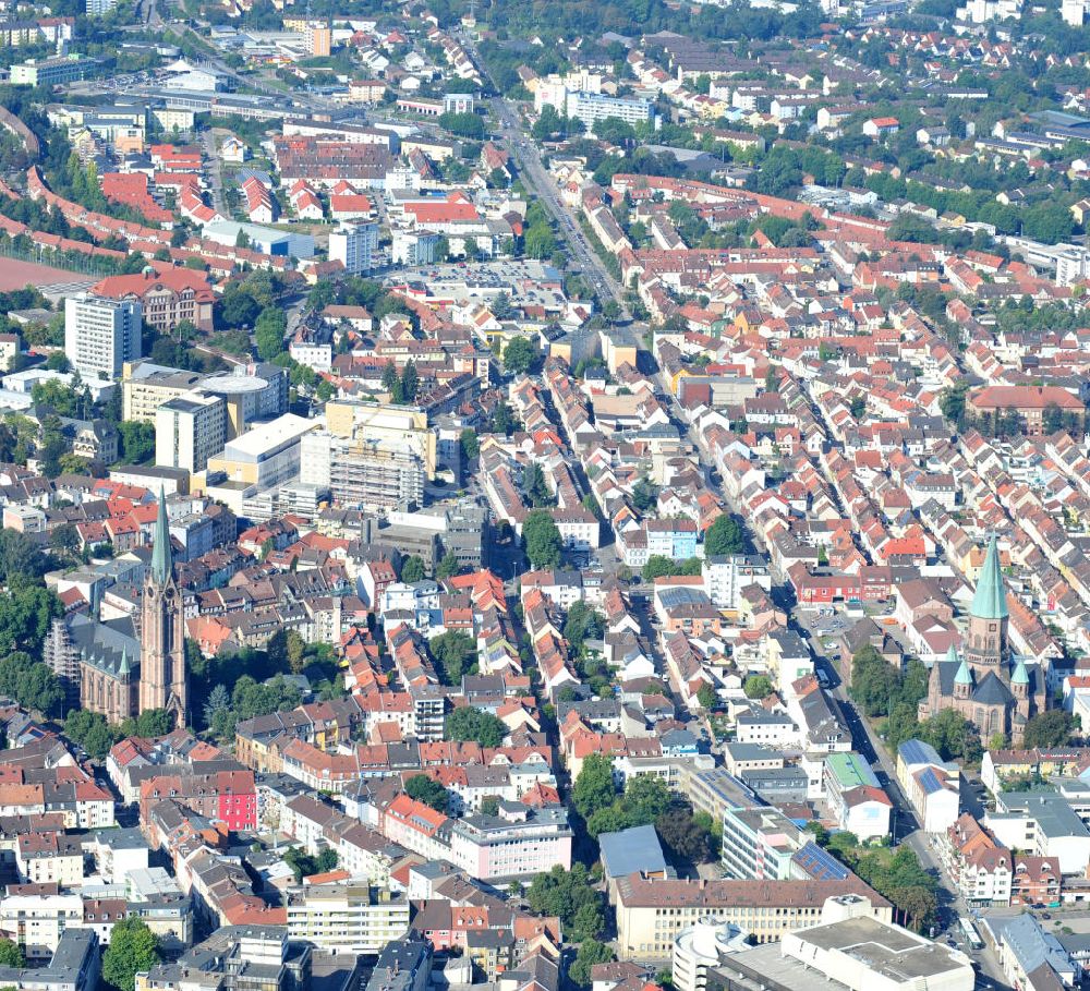 Luftbild Kaiserslautern - Apostelkirche und Marienkirche in Kaiserslautern