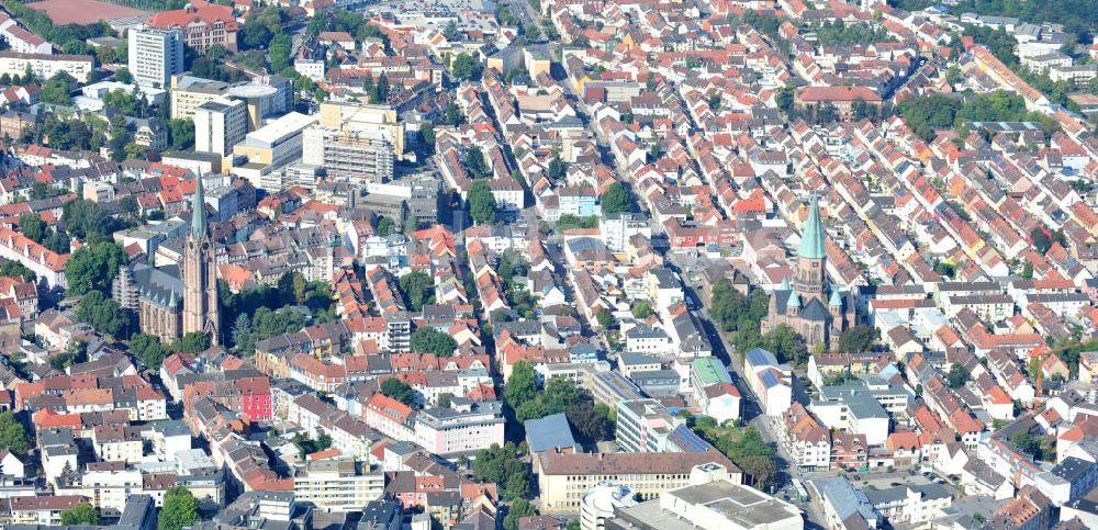 Luftaufnahme Kaiserslautern - Apostelkirche und Marienkirche in Kaiserslautern