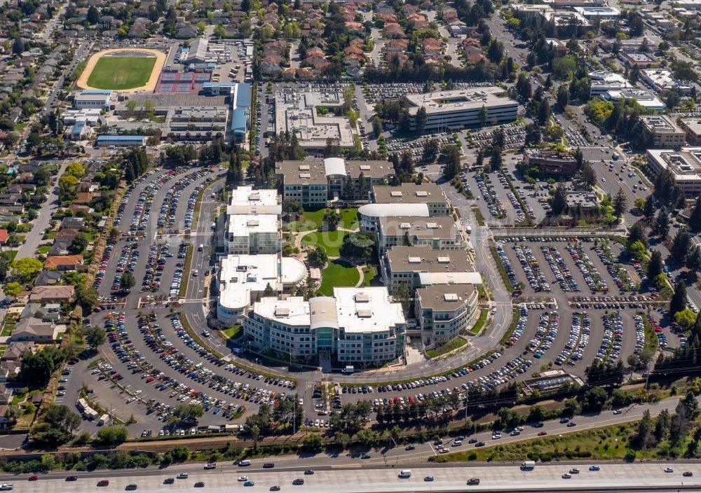 Luftaufnahme Cupertino - Apple Campus am Infinite Loop in Cupertino in USA