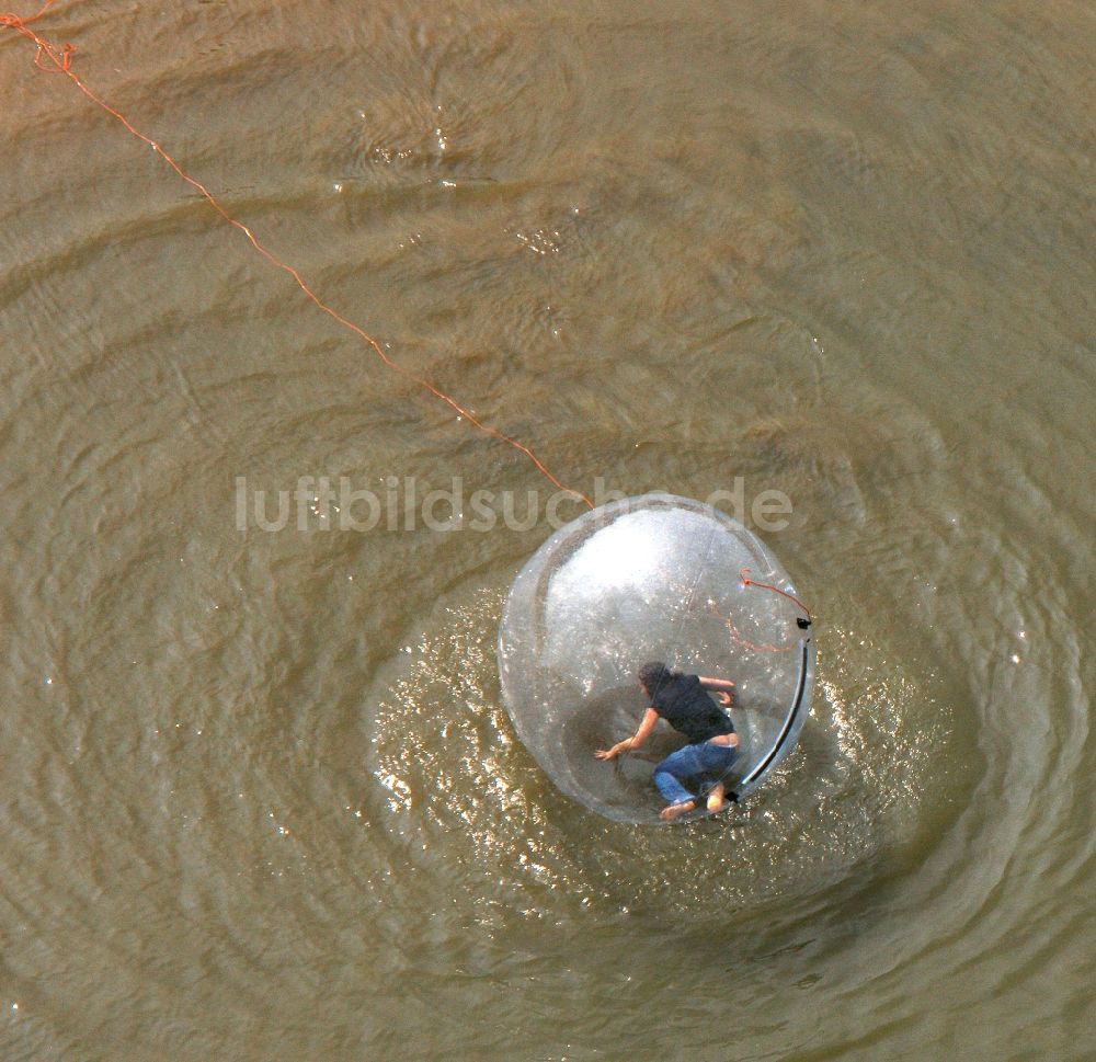 Hamm von oben - Aqua Zorbing Ball in Hamm im Bundesland Nordrhein-Westfalen