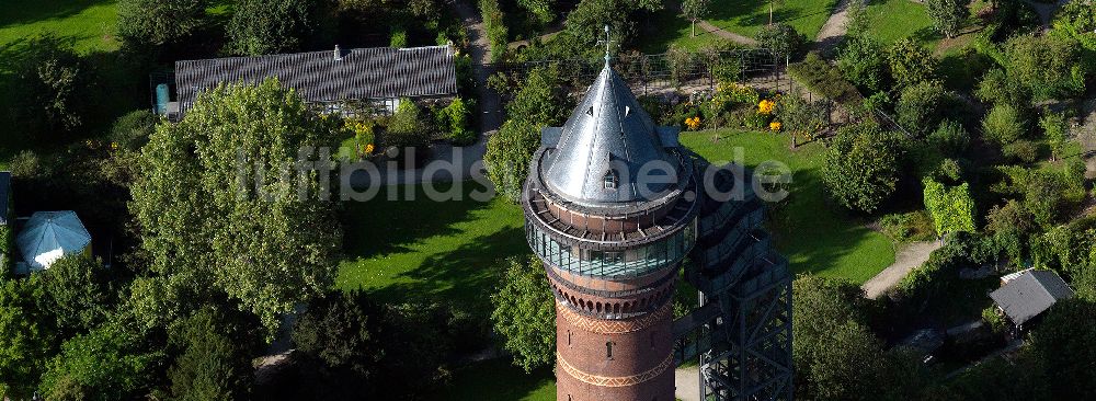 Mühlheim Ruhr von oben - Aquariusturm in Mülheim an der Ruhr im Bundesland Nordrhein-Westfalen