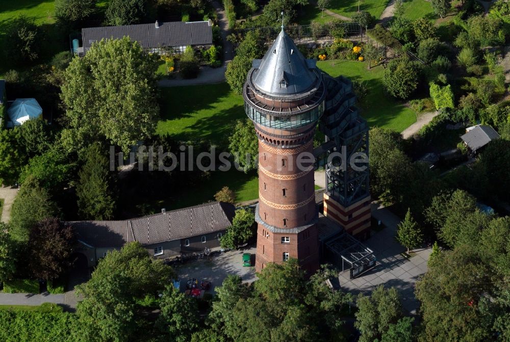 Mühlheim Ruhr aus der Vogelperspektive: Aquariusturm in Mülheim an der Ruhr im Bundesland Nordrhein-Westfalen