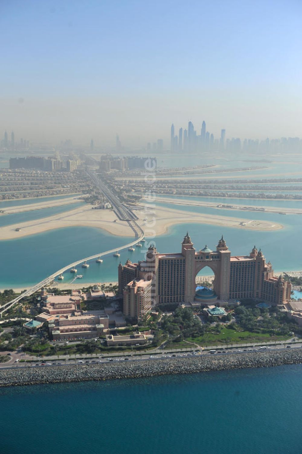 Luftaufnahme Dubai Dubayy Aquaventure Wasserpark Auf Der Palmeninsel Am Hotel Atlantis In Dubai