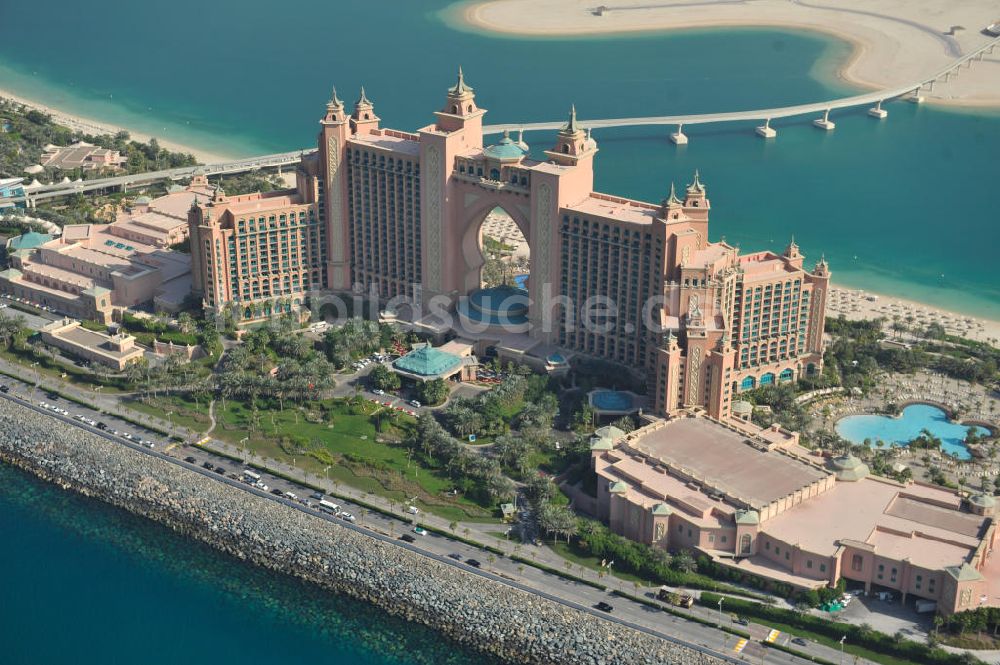 Luftaufnahme DUBAI / DUBAYY - Aquaventure Wasserpark auf der Palmeninsel am Hotel Atlantis in Dubai