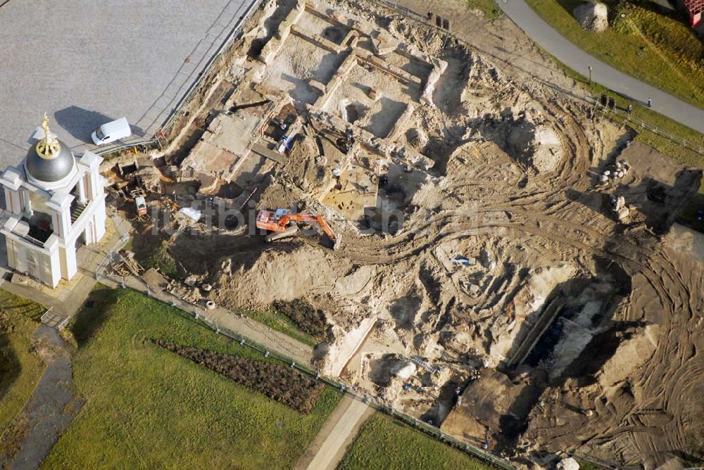 Luftaufnahme Potsdam - archäologische Grabungen am ehemaligen Potsdamer Stadtschloss