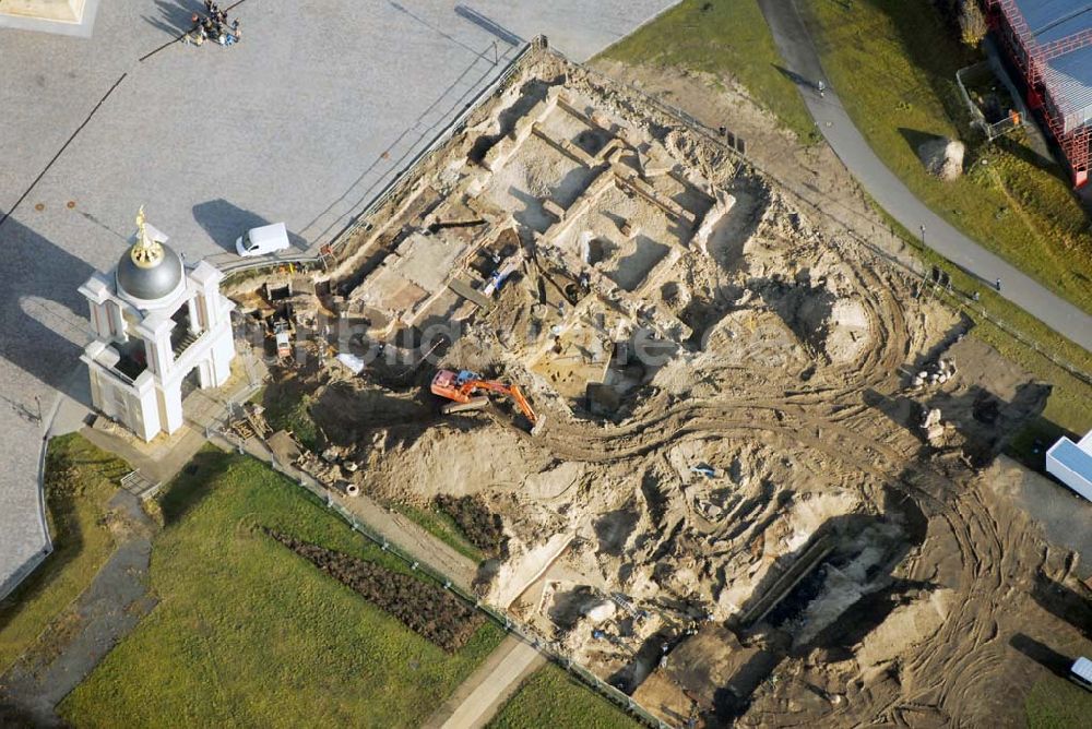 Potsdam von oben - archäologische Grabungen am ehemaligen Potsdamer Stadtschloss