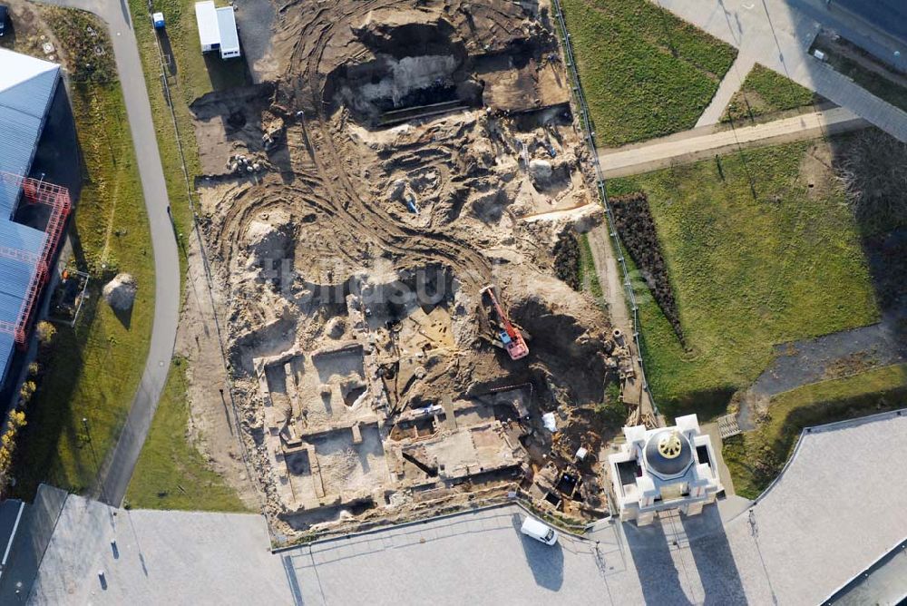 Potsdam von oben - archäologische Grabungen am ehemaligen Potsdamer Stadtschloss