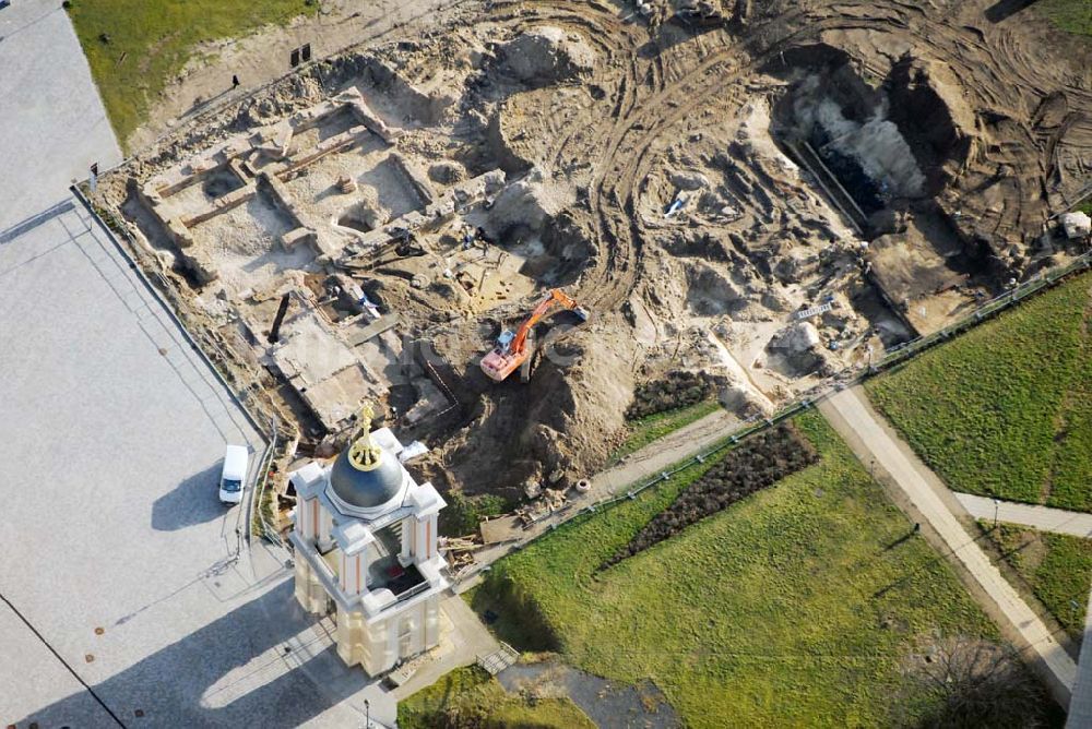 Luftbild Potsdam - archäologische Grabungen am ehemaligen Potsdamer Stadtschloss