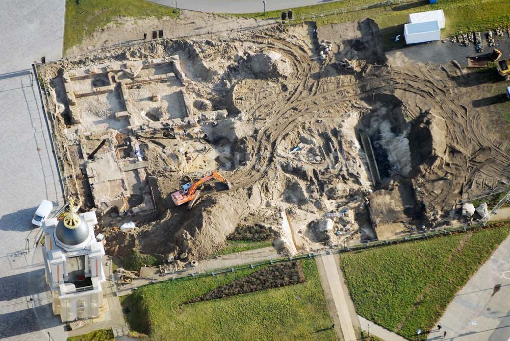 Potsdam von oben - archäologische Grabungen am ehemaligen Potsdamer Stadtschloss