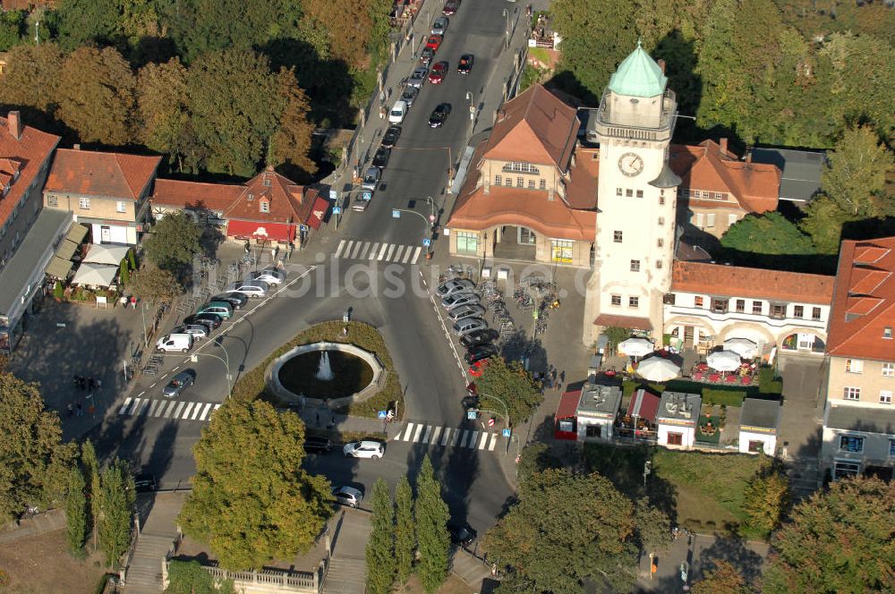 Berlin - Frohnau von oben - Areal am S-Bahnhof Berlin - Frohnau