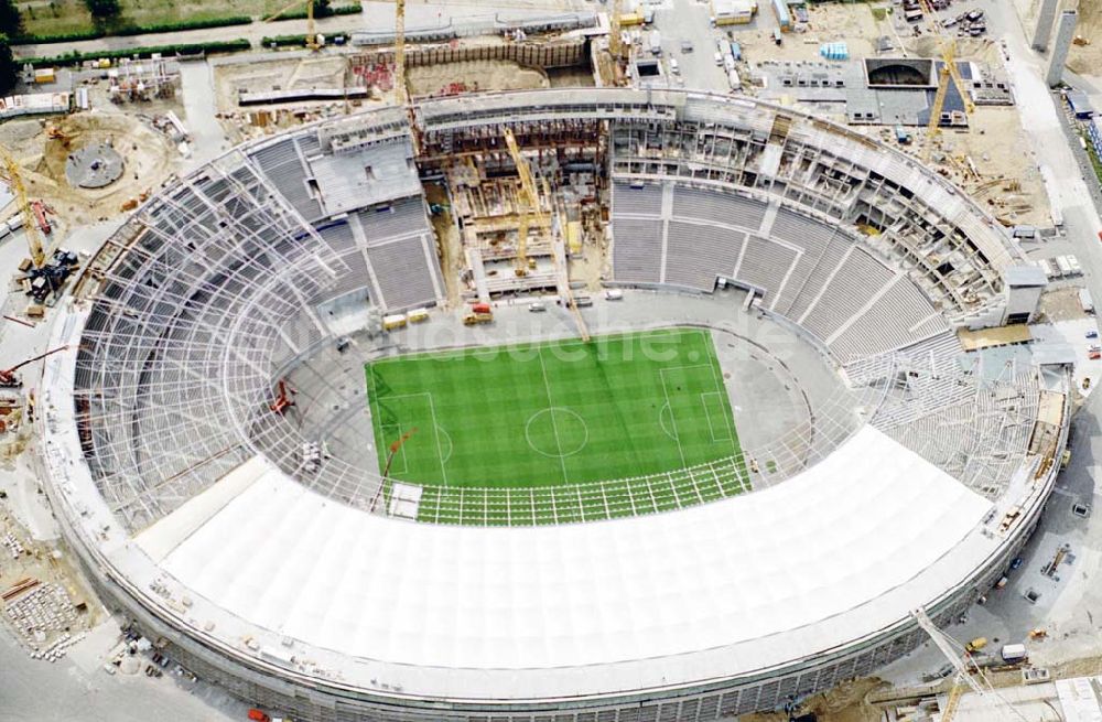 Luftaufnahme Berlin - Areal des Berliner Olypiastadions auf dem Olymiapark Berlin während des Umbaus / Modernisierung durch die WALTER BAU AG