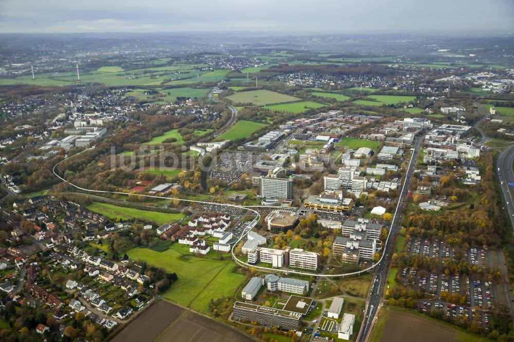 Dortmund aus der Vogelperspektive: Areal des Campus der Universität Dortmund im Bundesland Nordrhein-Westfalen