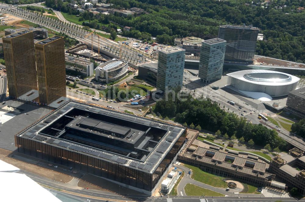 Luxemburg von oben - Areal des Europäischen Gerichtshof im Europaviertel in Luxemburg