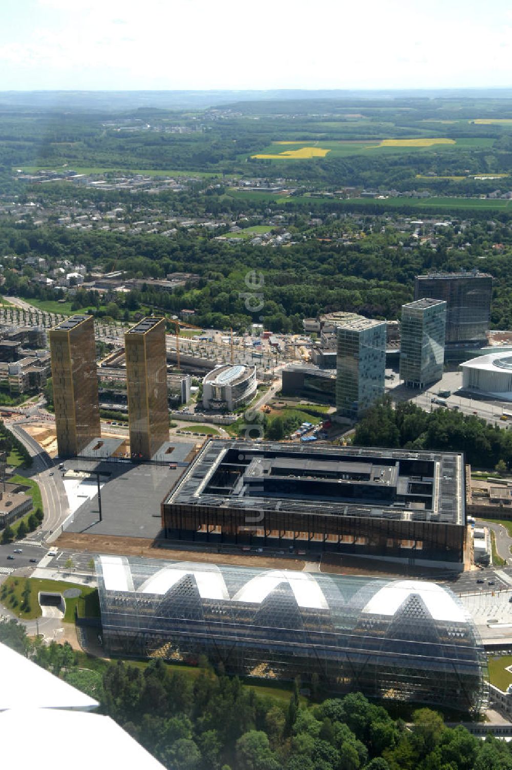 Luftaufnahme Luxemburg - Areal des Europäischen Gerichtshof im Europaviertel in Luxemburg