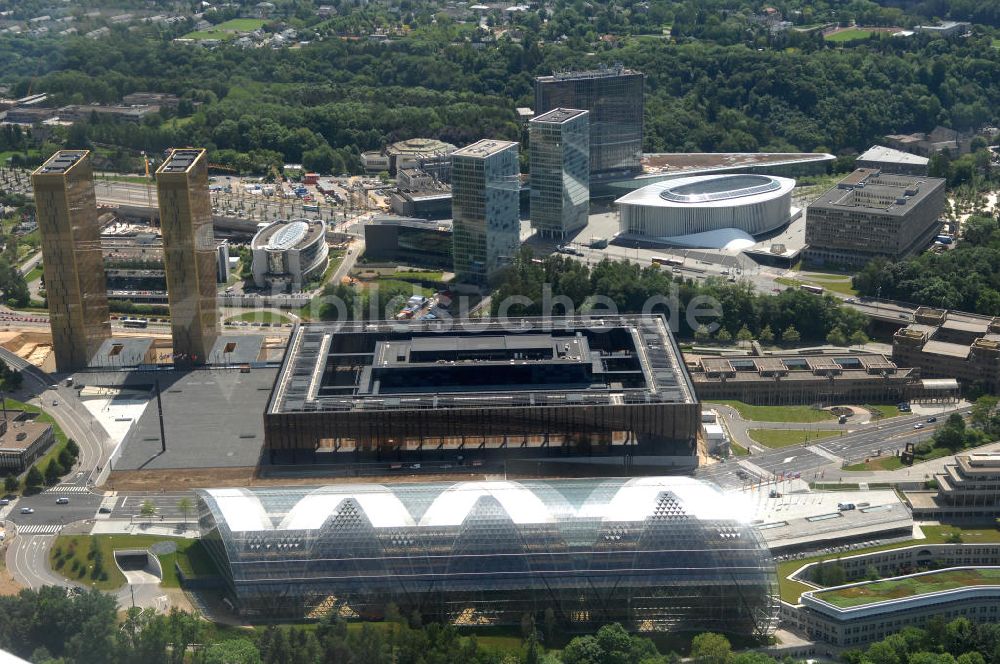 Luxemburg von oben - Areal des Europäischen Gerichtshof im Europaviertel in Luxemburg