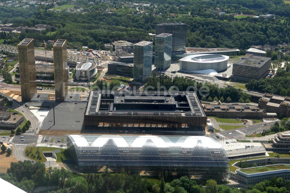 Luxemburg aus der Vogelperspektive: Areal des Europäischen Gerichtshof im Europaviertel in Luxemburg