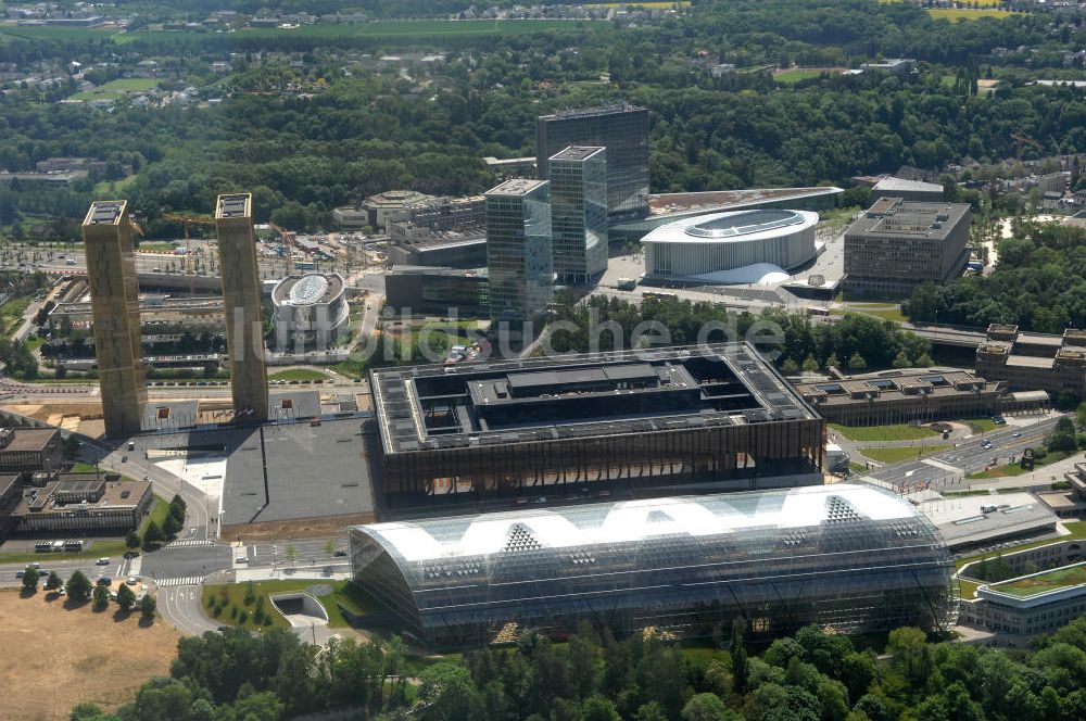 Luxemburg von oben - Areal des Europäischen Gerichtshof im Europaviertel in Luxemburg