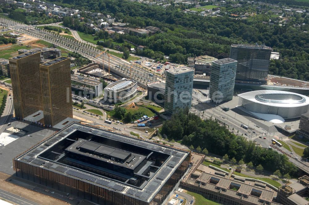 Luxemburg aus der Vogelperspektive: Areal des Europäischen Gerichtshof im Europaviertel in Luxemburg