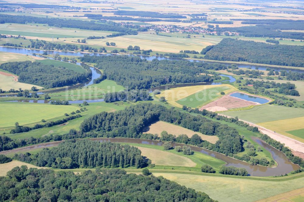 Luftaufnahme Tornitz - Areal des geplanten Saalekanales bei Tornitz