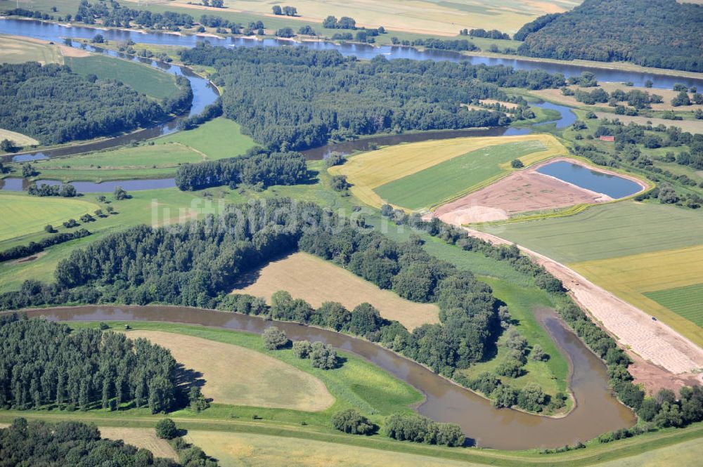 Tornitz von oben - Areal des geplanten Saalekanales bei Tornitz