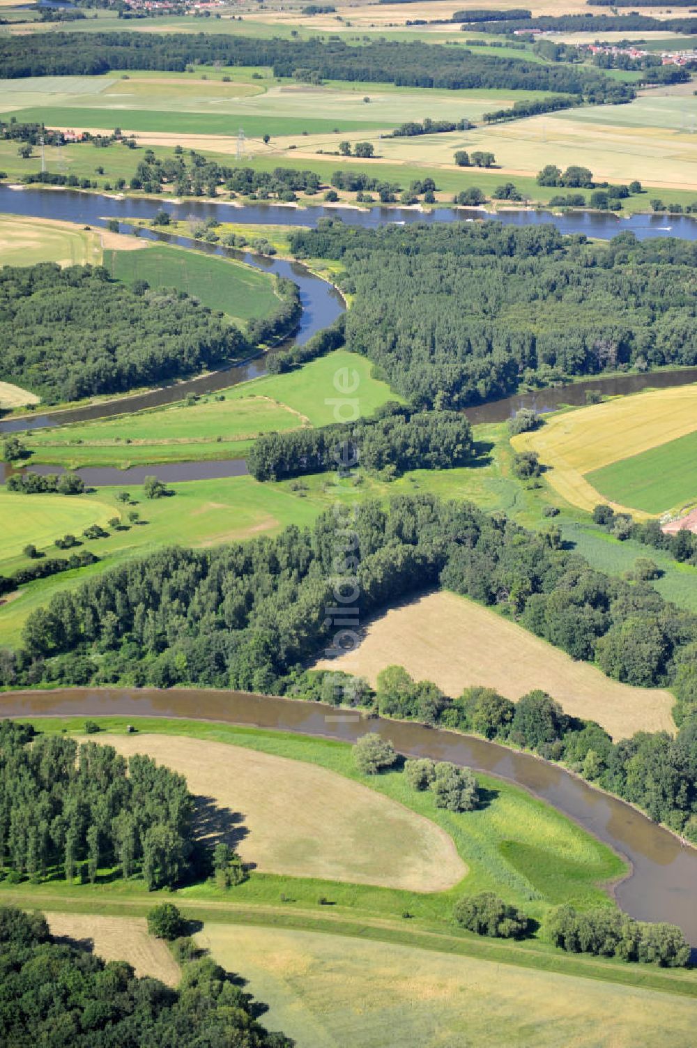 Tornitz aus der Vogelperspektive: Areal des geplanten Saalekanales bei Tornitz