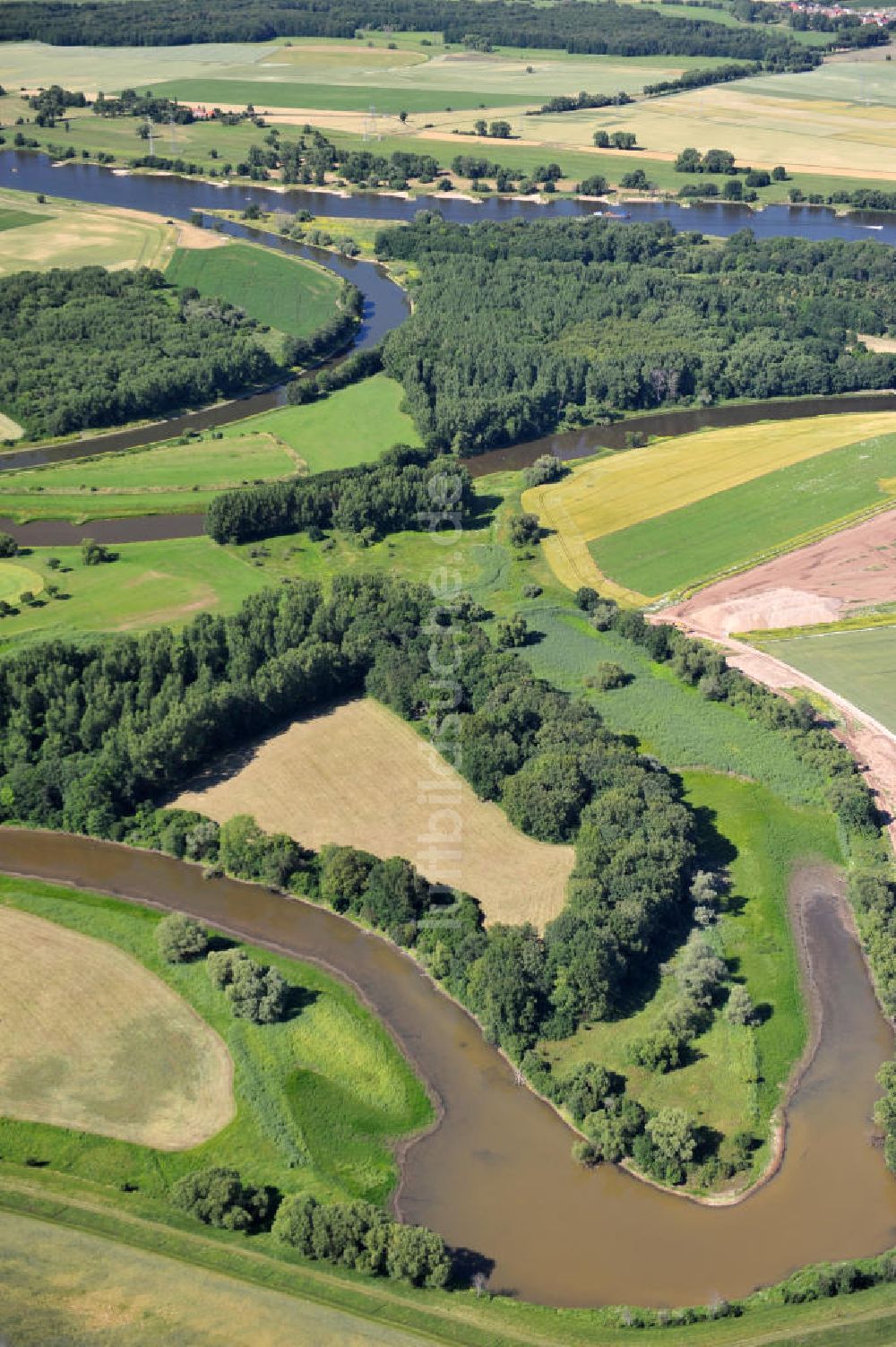 Luftbild Tornitz - Areal des geplanten Saalekanales bei Tornitz