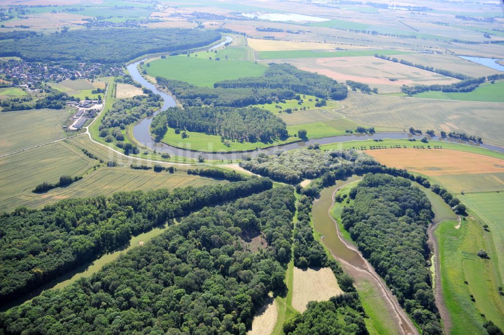 Tornitz von oben - Areal des geplanten Saalekanales bei Tornitz