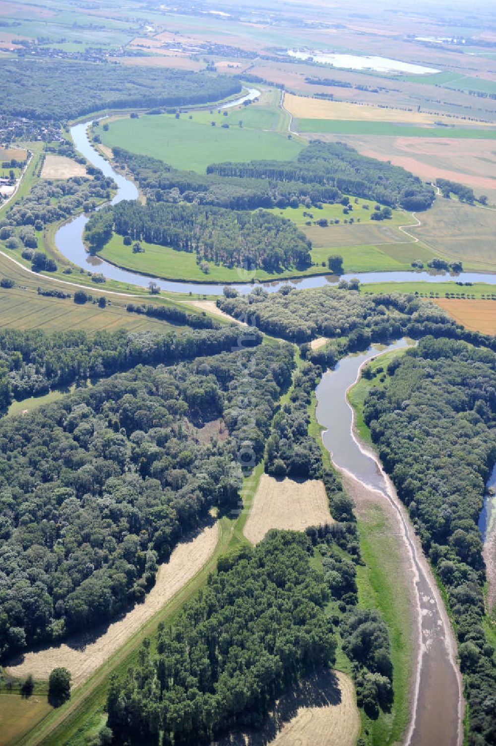 Tornitz aus der Vogelperspektive: Areal des geplanten Saalekanales bei Tornitz