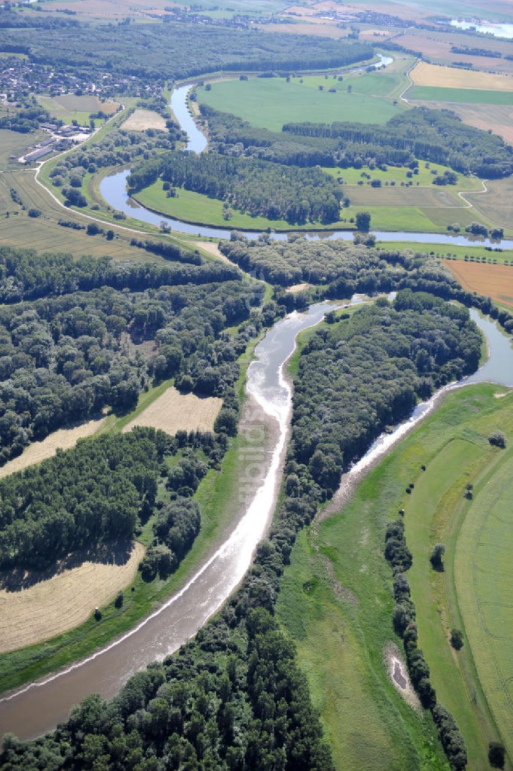 Tornitz aus der Vogelperspektive: Areal des geplanten Saalekanales bei Tornitz