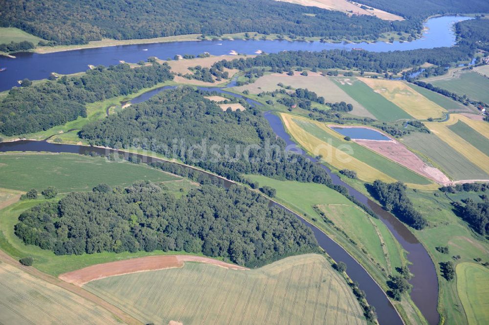 Tornitz von oben - Areal des geplanten Saalekanales bei Tornitz