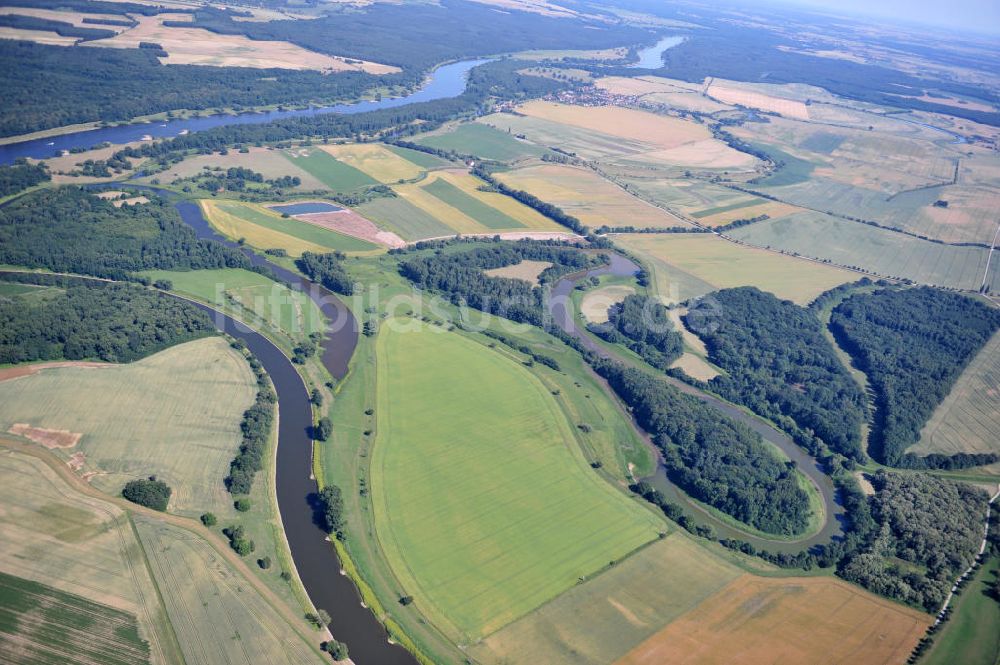 Luftaufnahme Tornitz - Areal des geplanten Saalekanales bei Tornitz