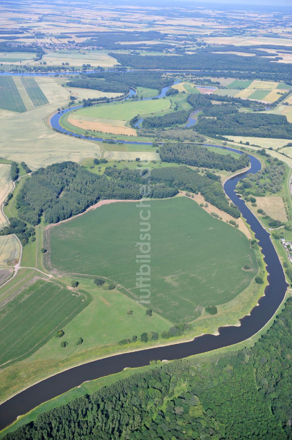 Tornitz aus der Vogelperspektive: Areal des geplanten Saalekanales bei Tornitz