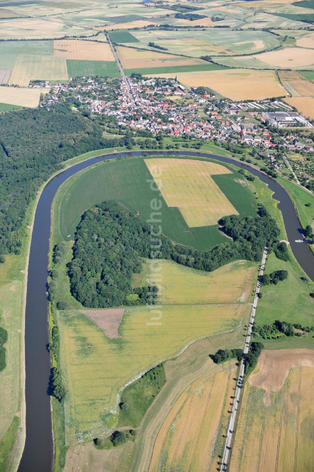 Luftaufnahme Tornitz - Areal des geplanten Saalekanales bei Tornitz