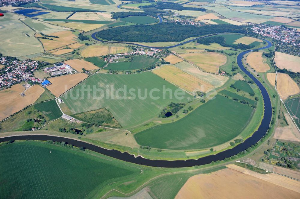 Luftaufnahme Tornitz - Areal des geplanten Saalekanales bei Tornitz