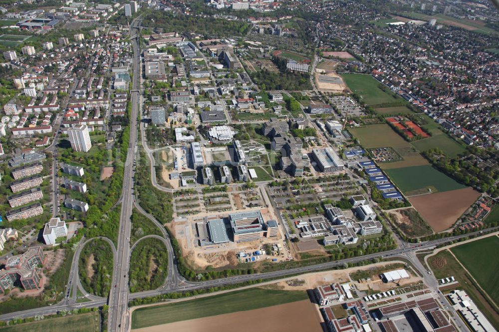 Mainz von oben - Areal der Johannes-Gutenberg-Universität Mainz