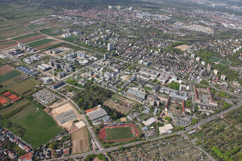 Mainz von oben - Areal der Johannes-Gutenberg-Universität Mainz