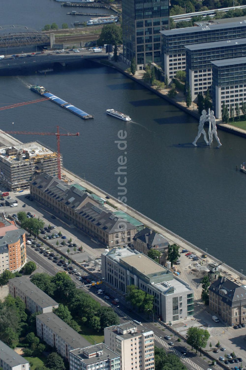 Berlin aus der Vogelperspektive: Areal Mediaspree, im Bereich des früheren Osthafens der BEHALA