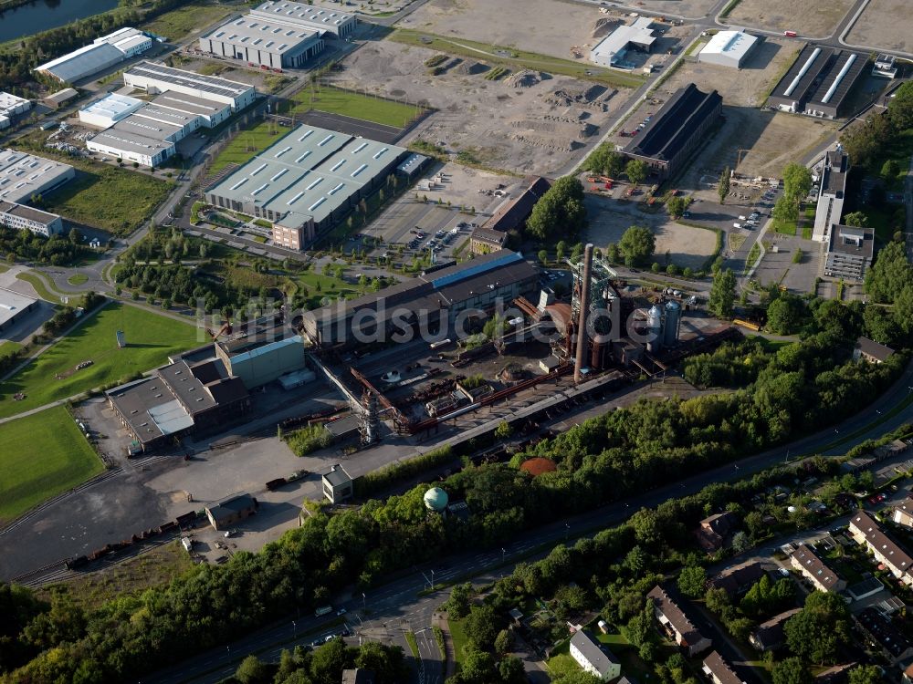 Hattingen aus der Vogelperspektive: Areal der stillgelegten Zeche Heinrichshütte im Ruhrgebiet in Hattingen im Bundesland Nordrhein-Westfalen