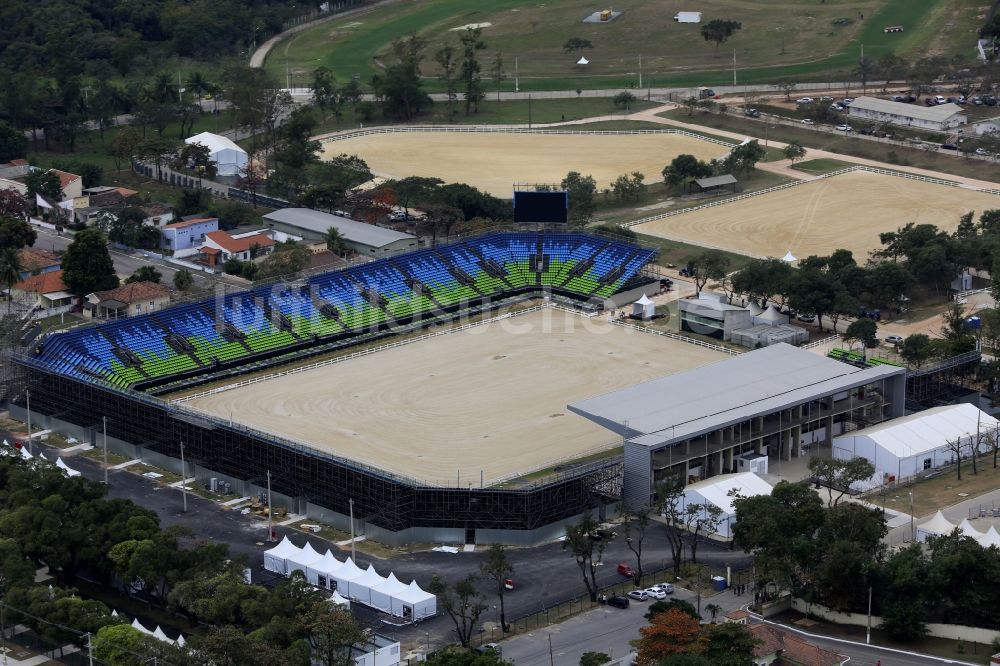 Rio de Janeiro aus der Vogelperspektive: Arena des Olympisches Reitsport-Zentrum vor den olympischen Sommerspielen der XXXI. Olympiade in Rio de Janeiro in Rio de Janeiro in Brasilien