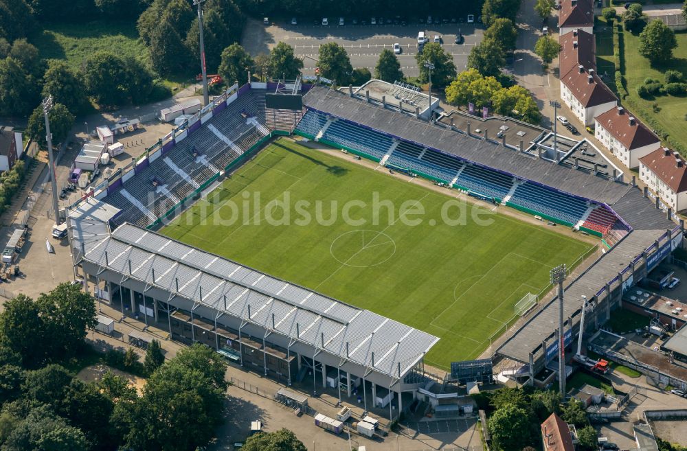 Luftaufnahme Osnabrück - Arena Stadion an der Bremer Brücke im Ortsteil Schinkel in Osnabrück im Bundesland Niedersachsen, Deutschland