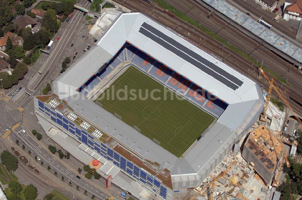 Basel von oben - Arena - Stadion St. Jakob-Park des FC Basel in Basel in der Schweiz