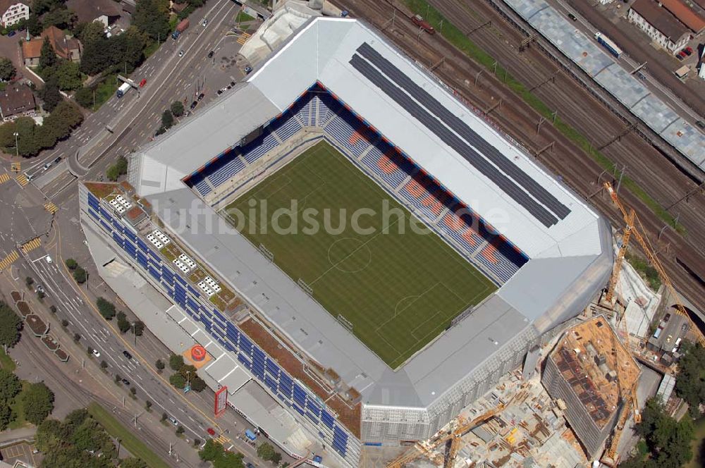 Basel aus der Vogelperspektive: Arena - Stadion St. Jakob-Park des FC Basel in Basel in der Schweiz