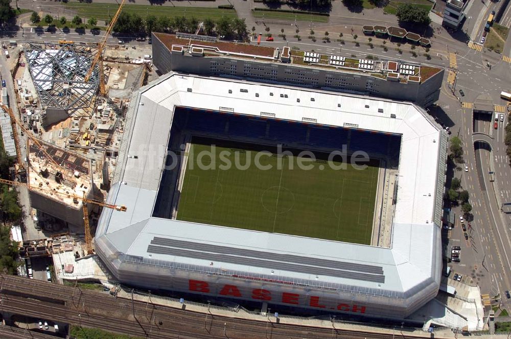 Basel von oben - Arena - Stadion St. Jakob-Park des FC Basel in Basel in der Schweiz