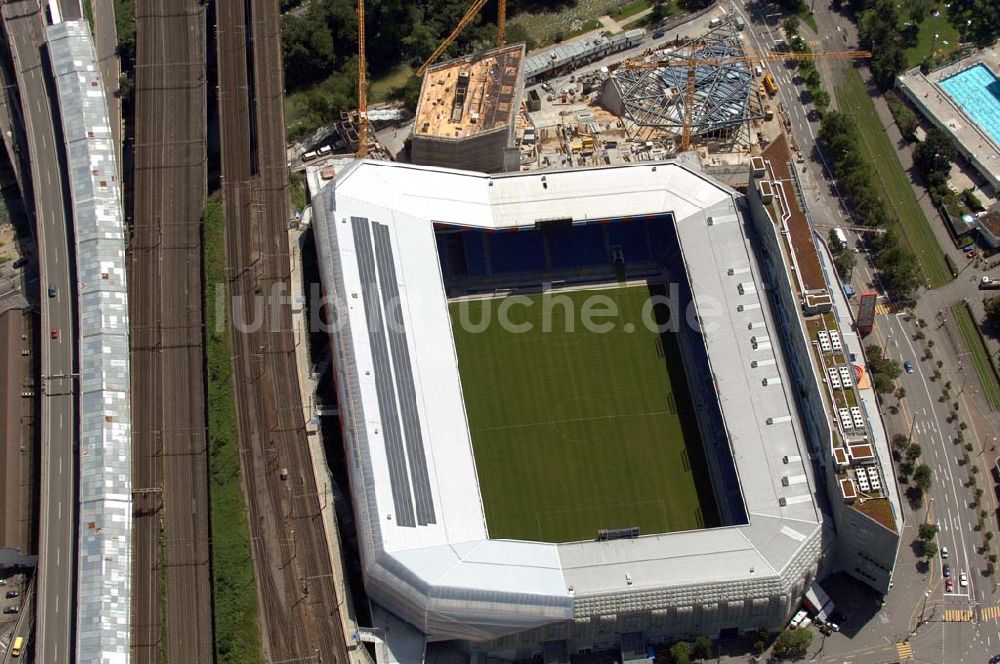 Luftaufnahme Basel - Arena - Stadion St. Jakob-Park des FC Basel in Basel in der Schweiz