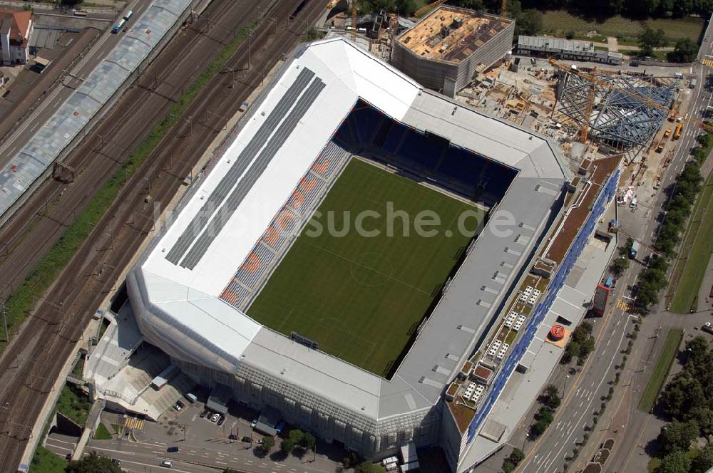 Luftbild Basel - Arena - Stadion St. Jakob-Park des FC Basel in Basel in der Schweiz