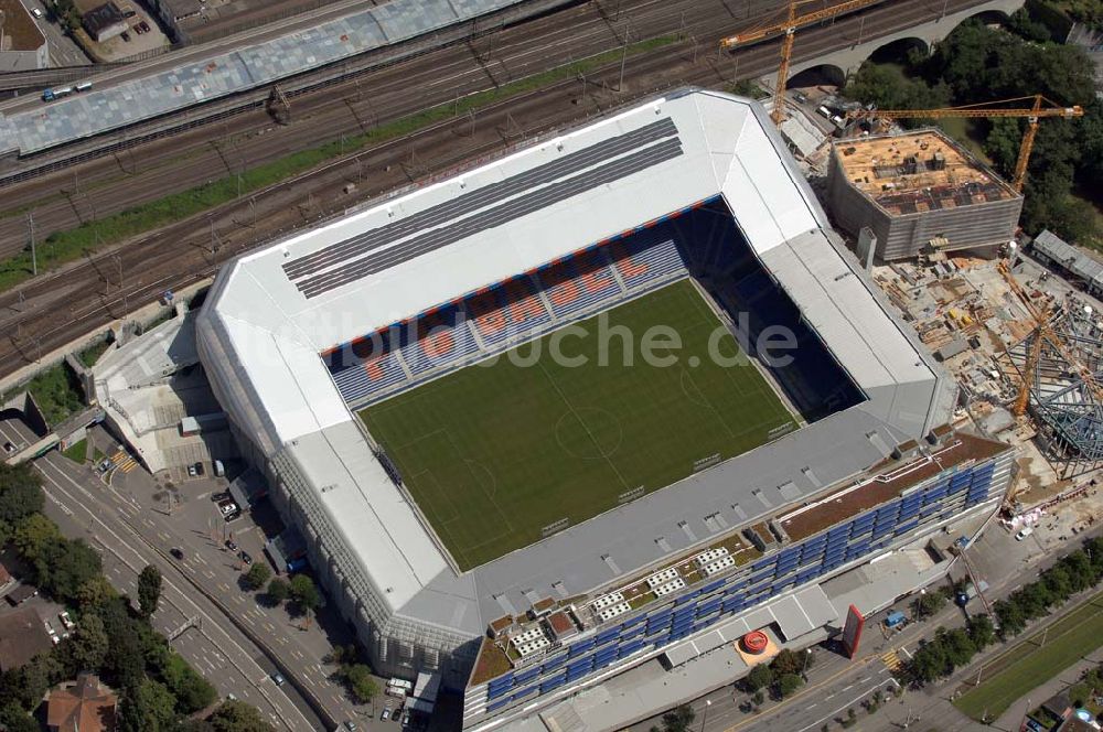 Basel von oben - Arena - Stadion St. Jakob-Park des FC Basel in Basel in der Schweiz